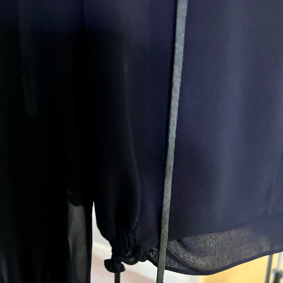 Valentino Black Blouse / Top with leather flowers Sz S - Picture 7 of 9